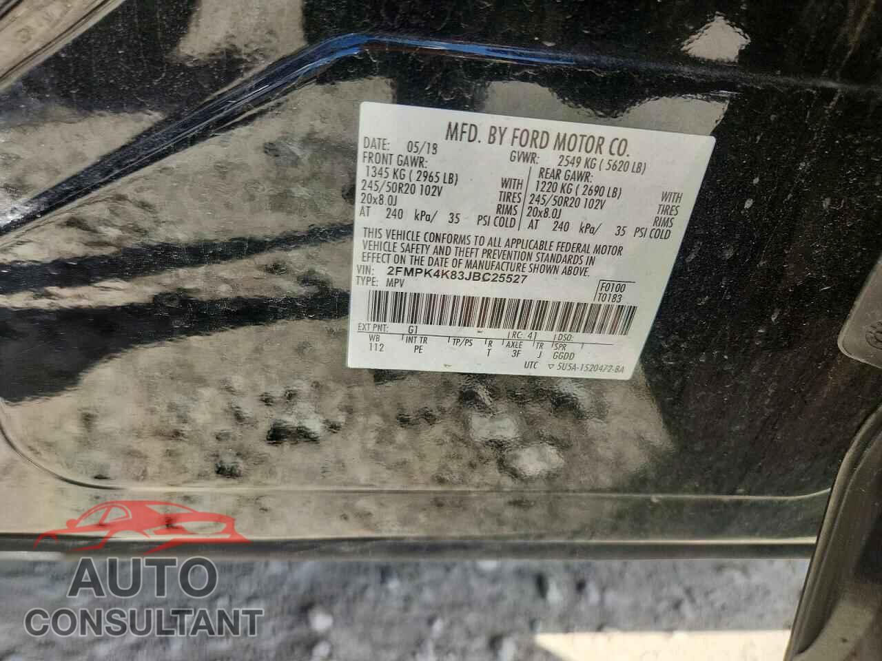 FORD EDGE 2018 - 2FMPK4K83JBC25527