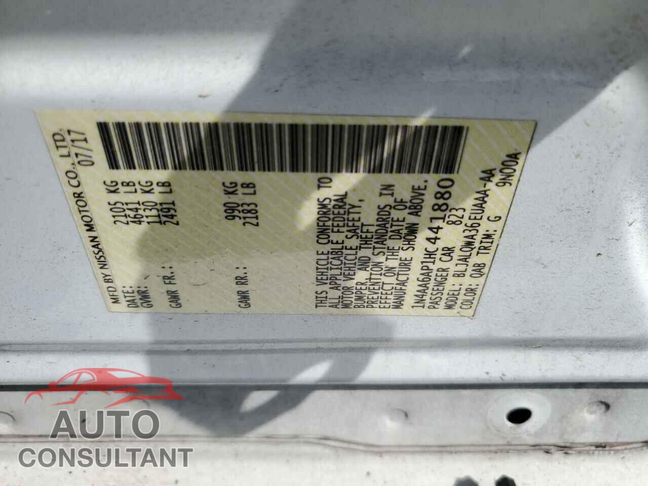 NISSAN MAXIMA 2017 - 1N4AA6AP1HC441880
