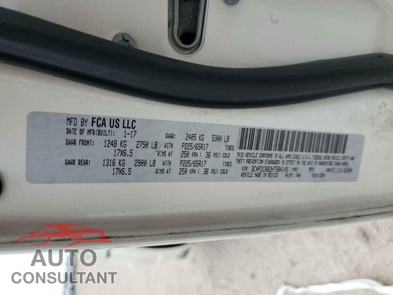 DODGE JOURNEY 2017 - 3C4PDCAB2HT584145