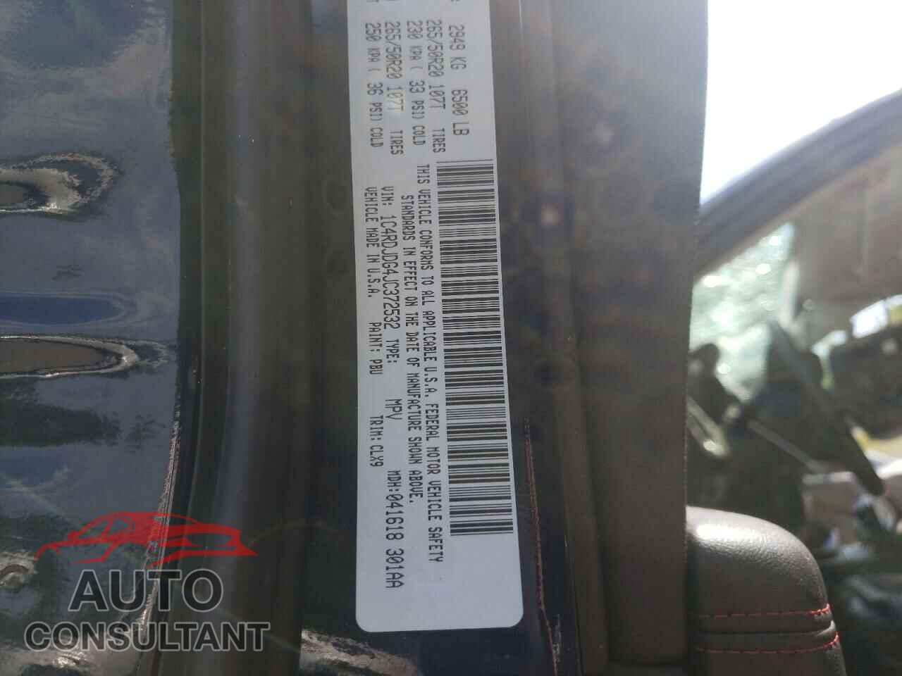 DODGE DURANGO 2018 - 1C4RDJDG4JC372532