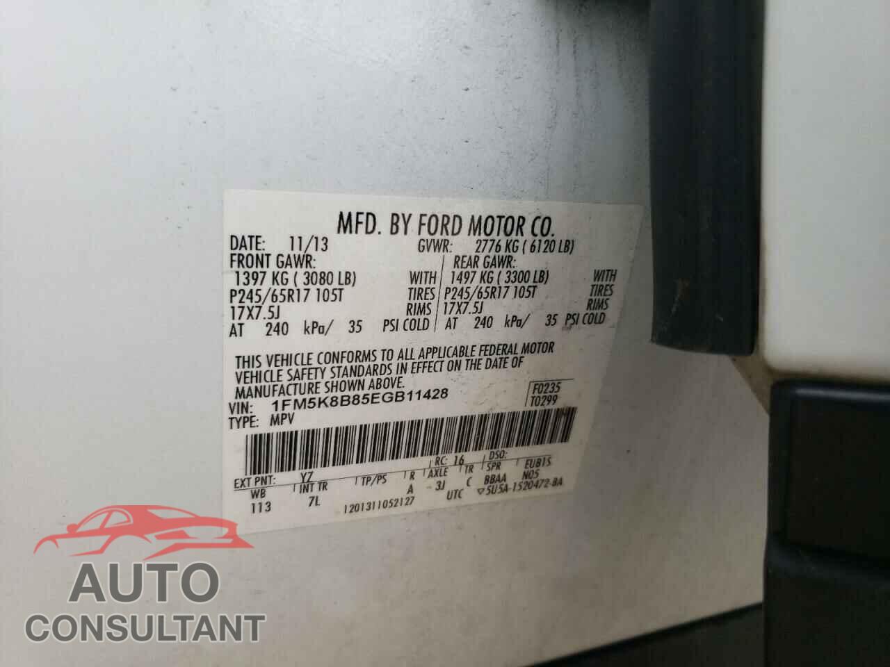 FORD EXPLORER 2014 - 1FM5K8B85EGB11428