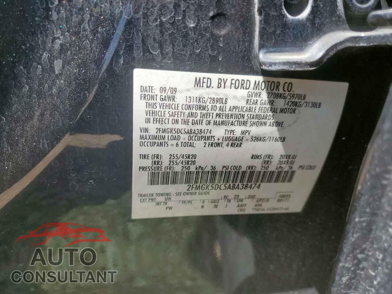 FORD FLEX 2010 - 2FMGK5DC5ABA38474