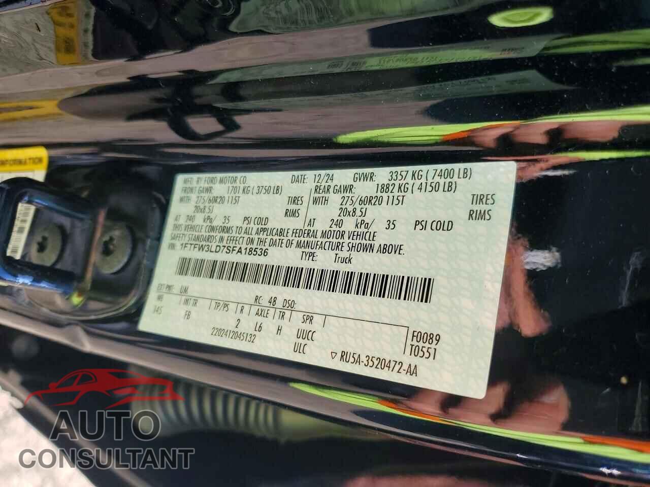 FORD All Models 2025 - 1FTFW3LD7SFA18536
