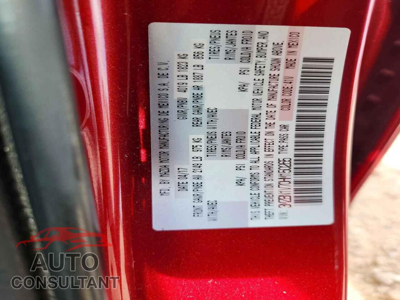 MAZDA 3 2017 - 3MZBN1V70HM150265