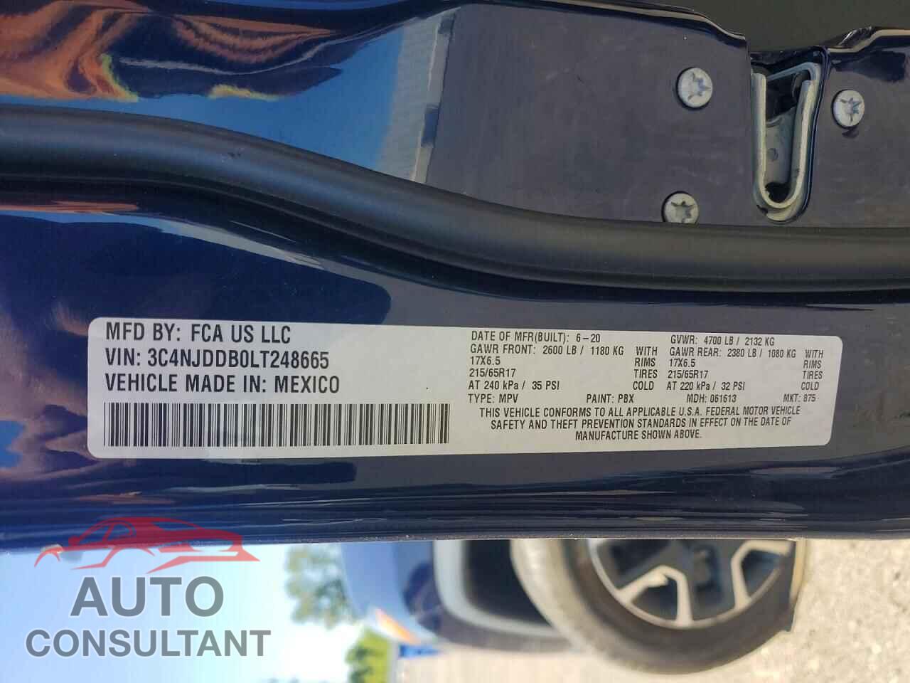 JEEP COMPASS 2020 - 3C4NJDDB0LT248665