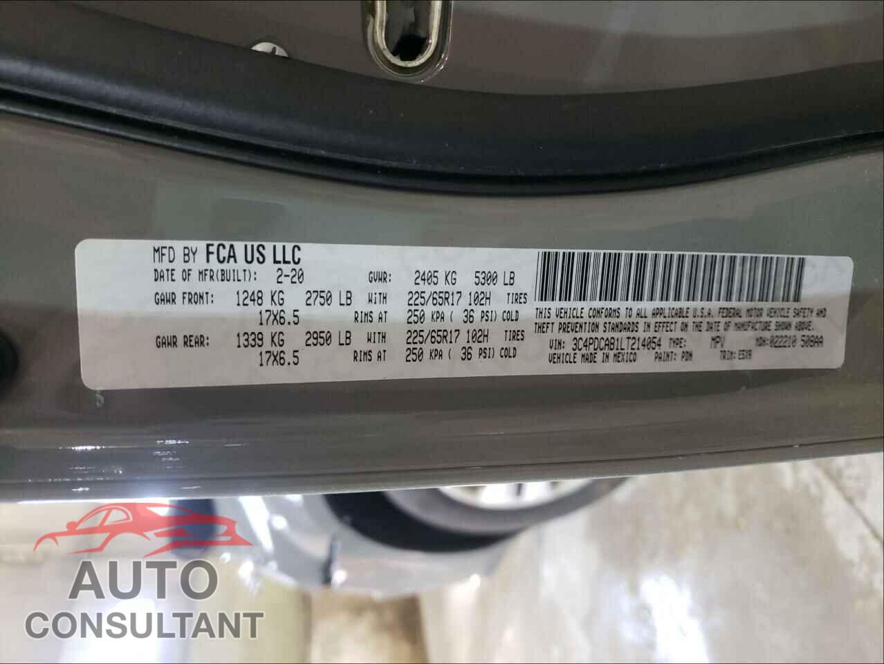 DODGE JOURNEY 2020 - 3C4PDCAB1LT214054