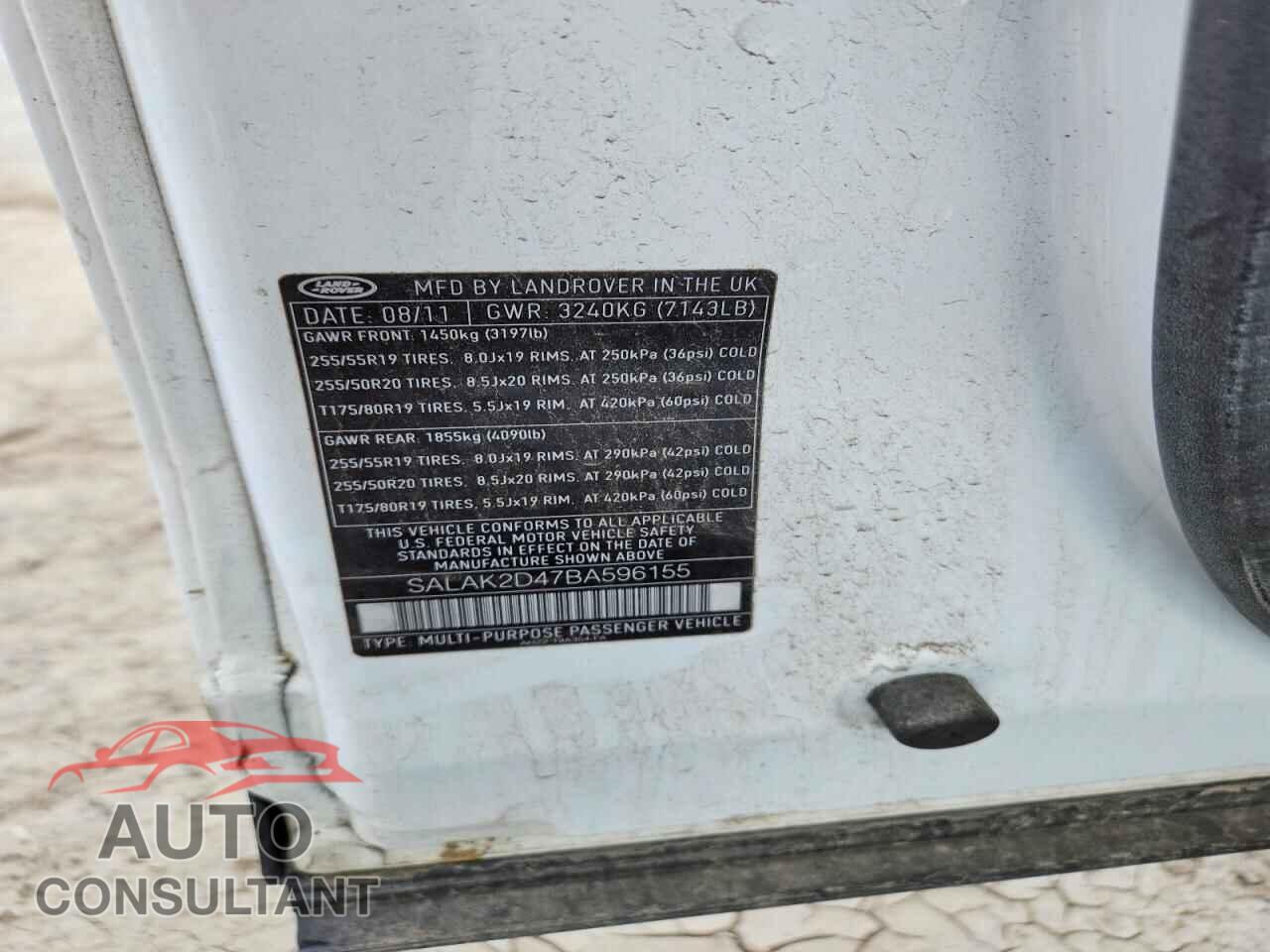 LAND ROVER LR4 2011 - SALAK2D47BA596155