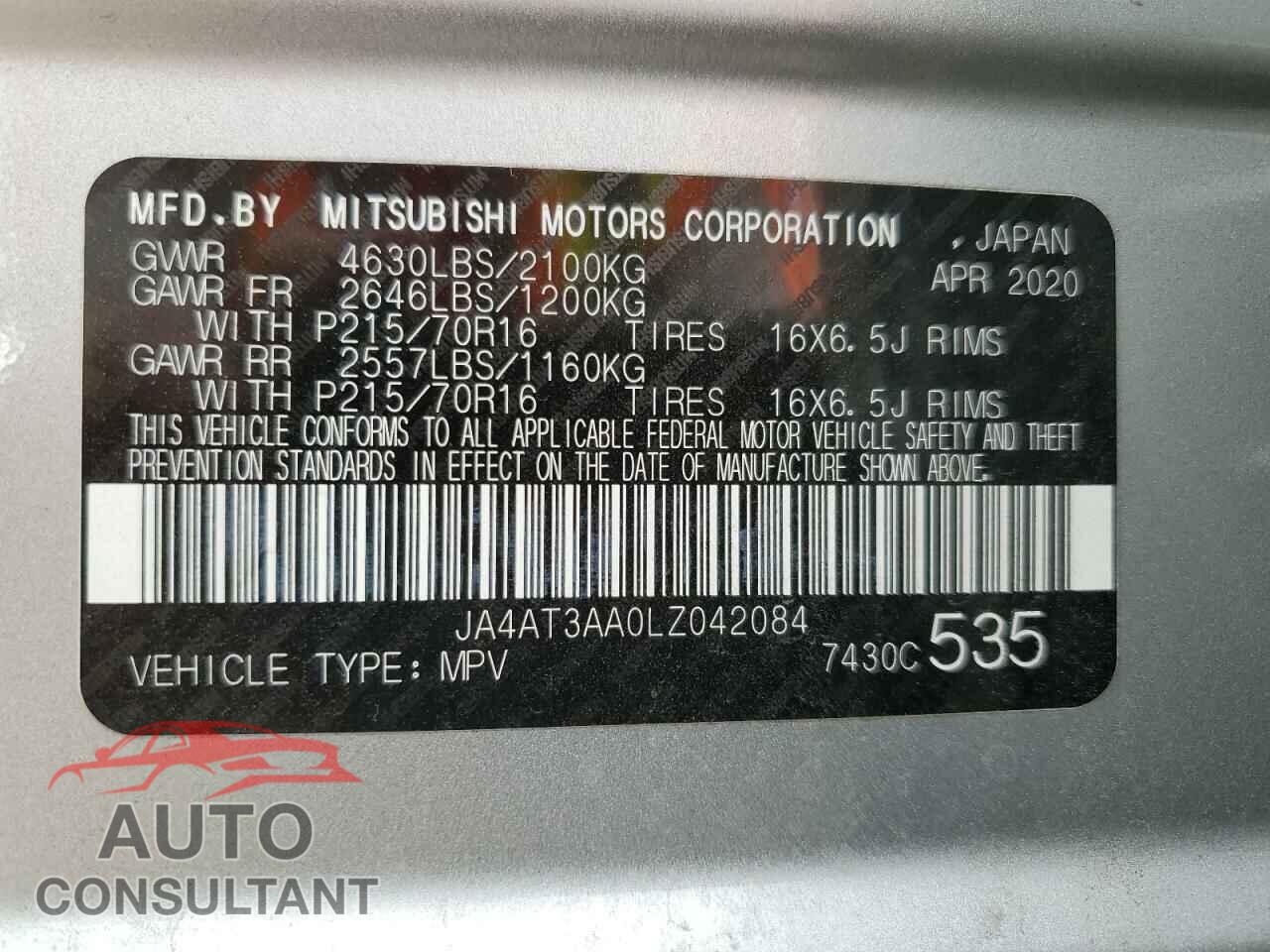 MITSUBISHI ECLIPSE 2020 - JA4AT3AA0LZ042084