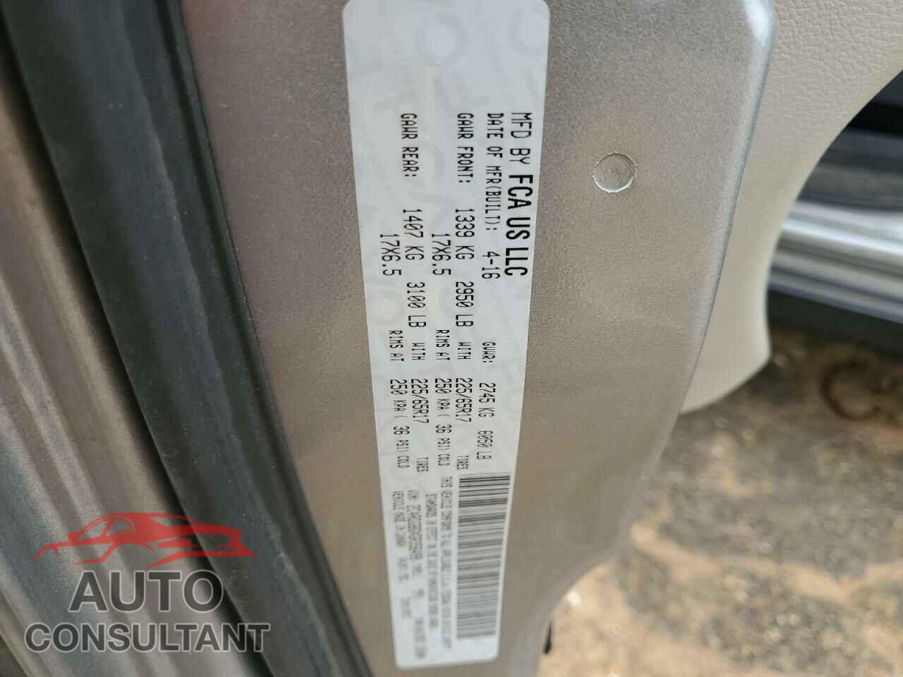 DODGE CARAVAN 2016 - 2C4RDGBGXGR356499