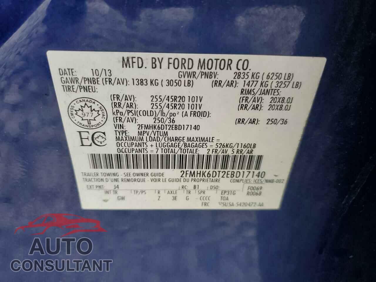 FORD FLEX 2014 - 2FMHK6DT2EBD17140