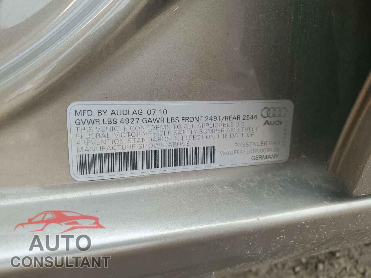 AUDI A4 2011 - WAUFFAFL4BN009433