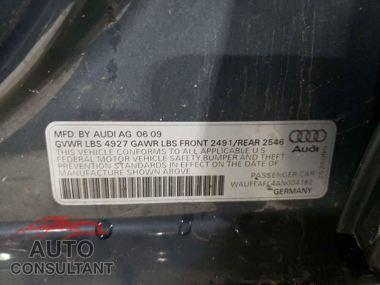 AUDI A4 2010 - WAUFFAFL4AN004182