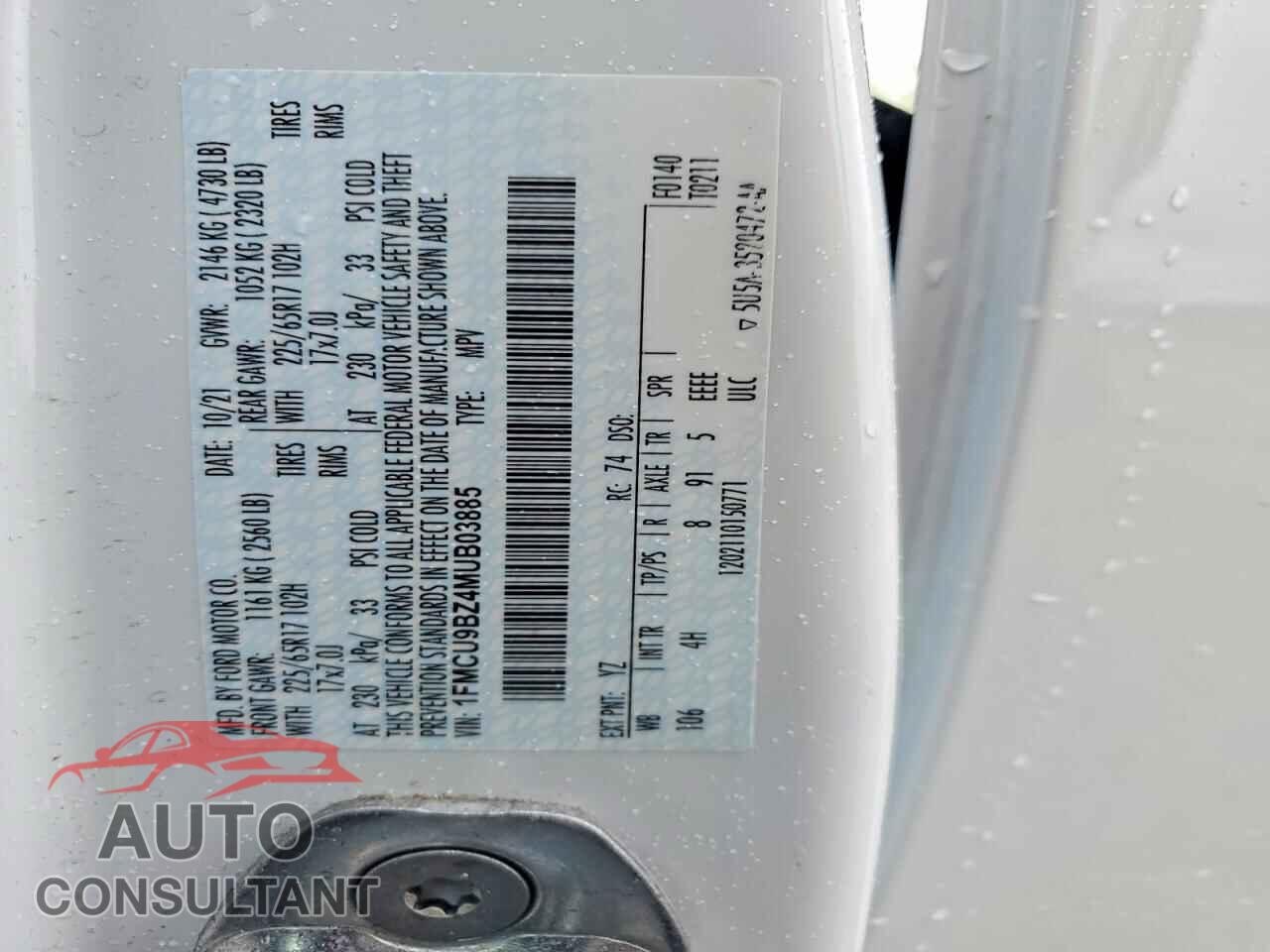 FORD ESCAPE 2021 - 1FMCU9BZ4MUB03885