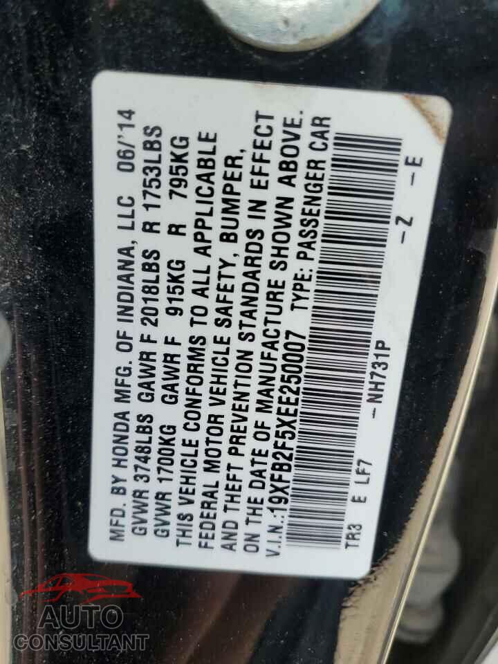 HONDA CIVIC 2014 - 19XFB2F5XEE250007