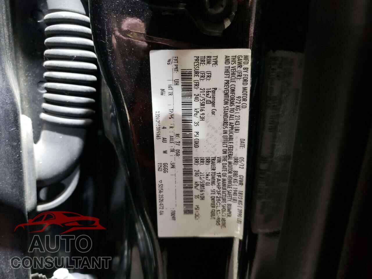 FORD FOCUS 2012 - 1FAHP3F25CL433895