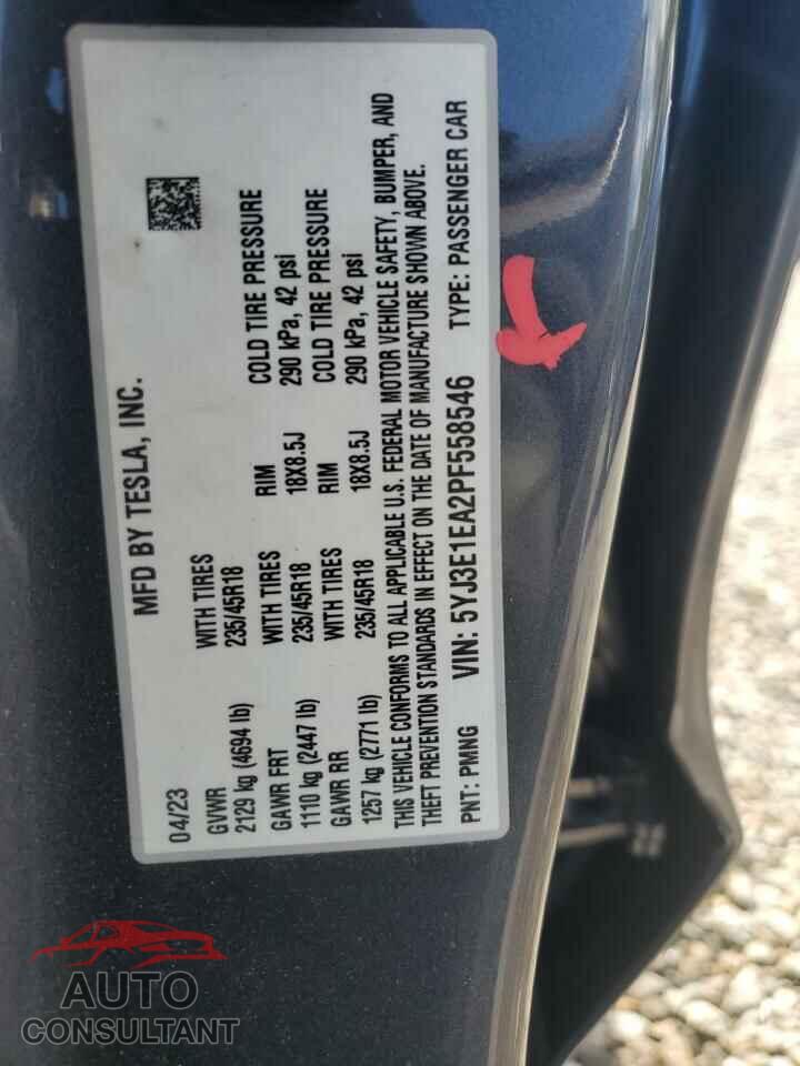 TESLA MODEL 3 2023 - 5YJ3E1EA2PF558546