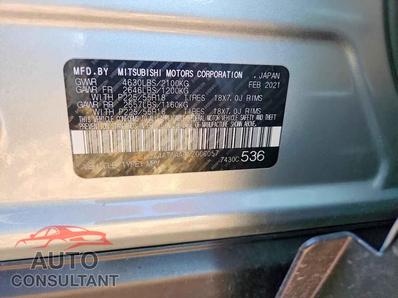 MITSUBISHI ECLIPSE 2022 - JA4ATWAA9NZ006057