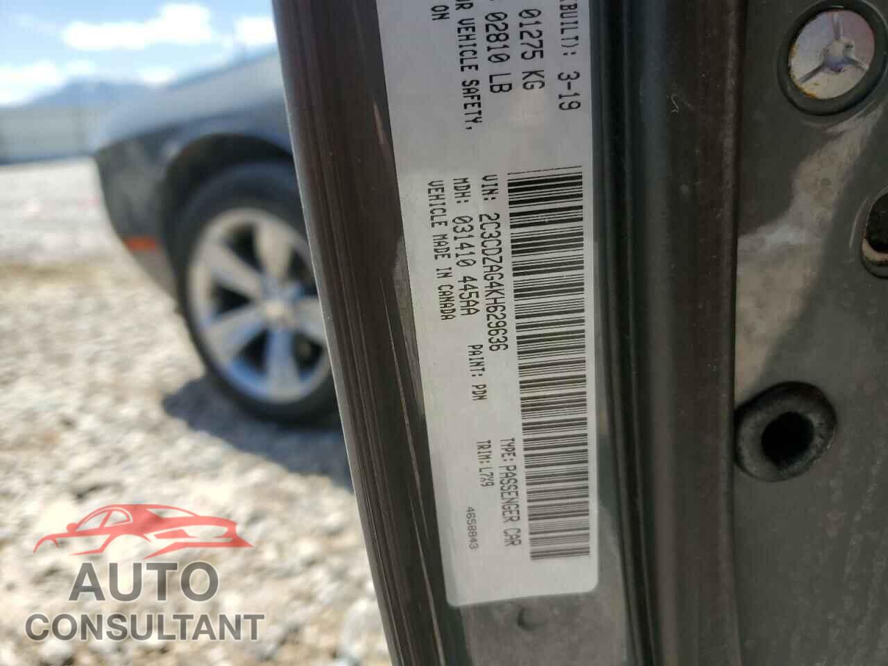 DODGE CHALLENGER 2019 - 2C3CDZAG4KH629636