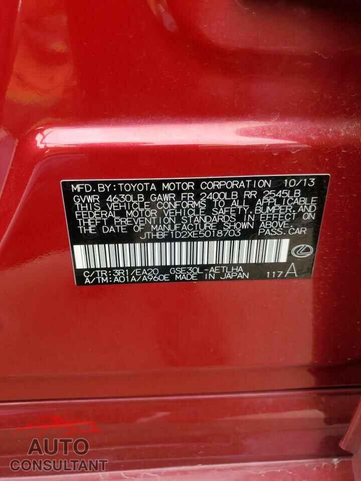 LEXUS IS 2014 - JTHBF1D2XE5018703
