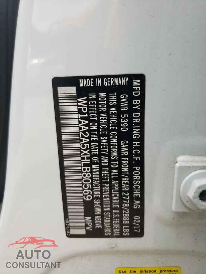 PORSCHE MACAN 2017 - WP1AA2A5XHLB80569