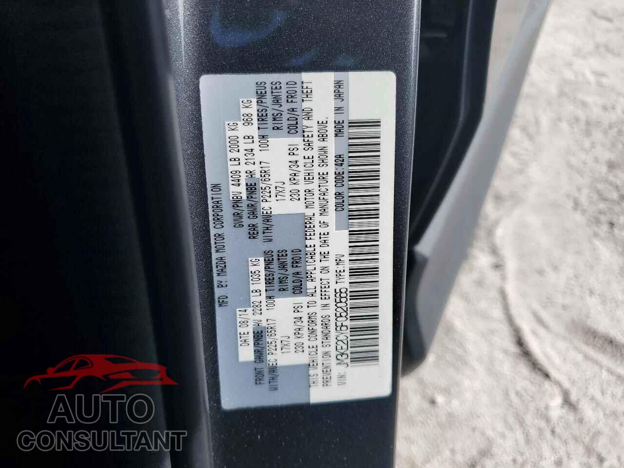 MAZDA CX-5 2015 - JM3KE2CY6F0520565