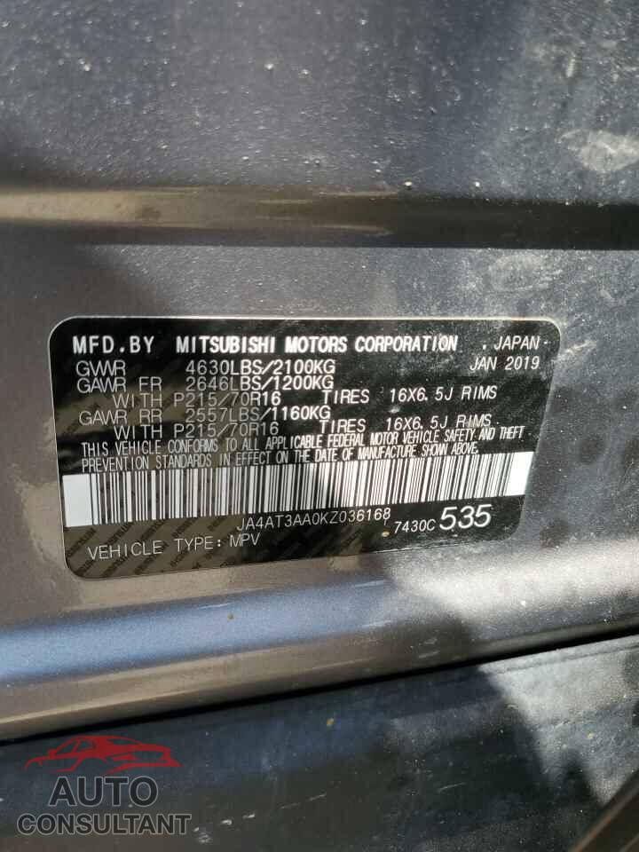 MITSUBISHI ECLIPSE 2019 - JA4AT3AA0KZ036168