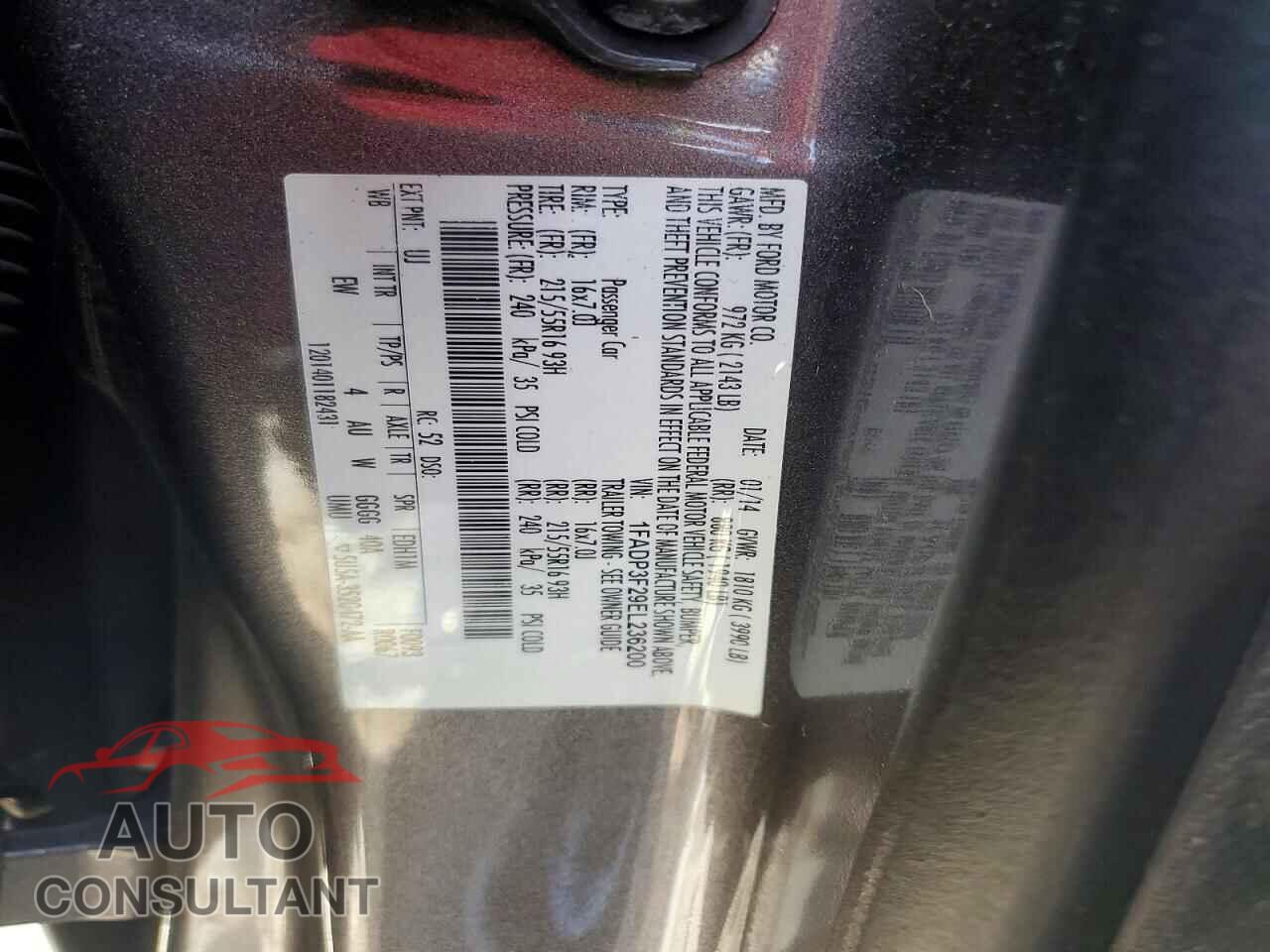 FORD FOCUS 2014 - 1FADP3F29EL236200
