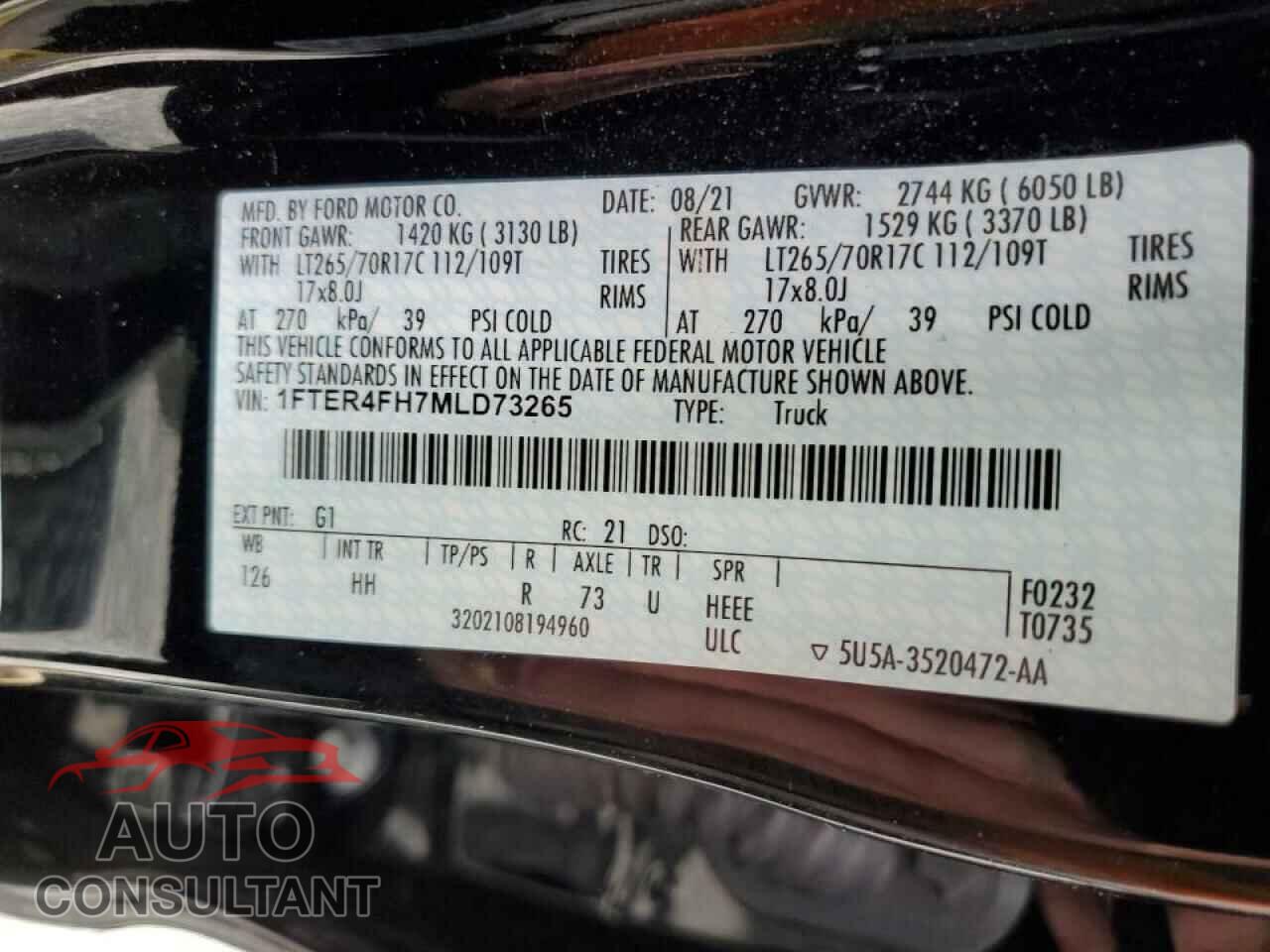 FORD RANGER 2021 - 1FTER4FH7MLD73265