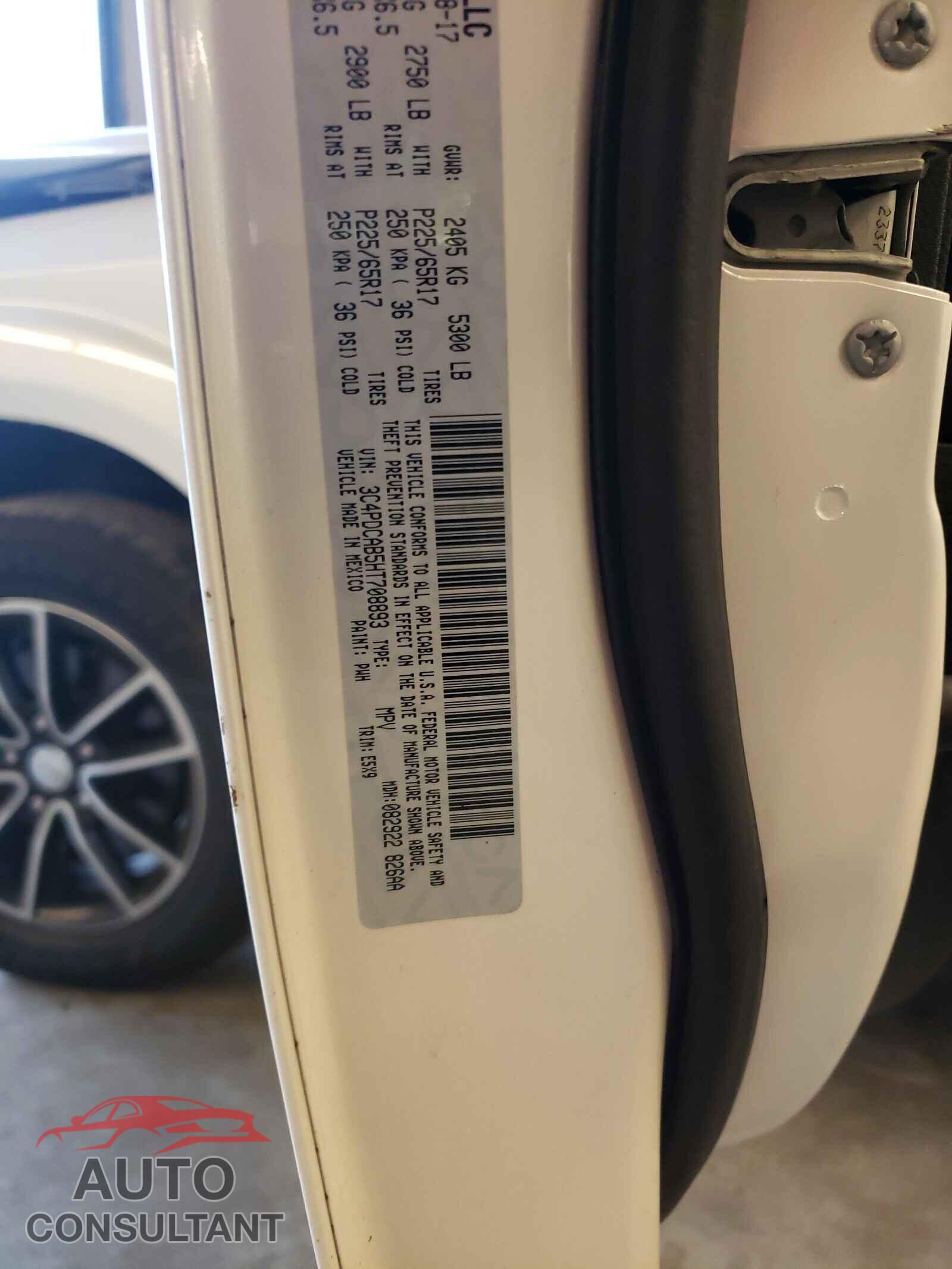 DODGE JOURNEY 2017 - 3C4PDCAB5HT708893