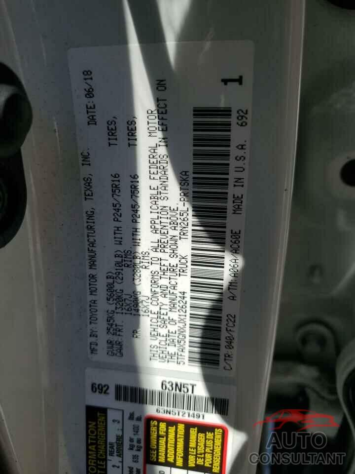 TOYOTA TACOMA 2018 - 5TFAX5GNXJX126244
