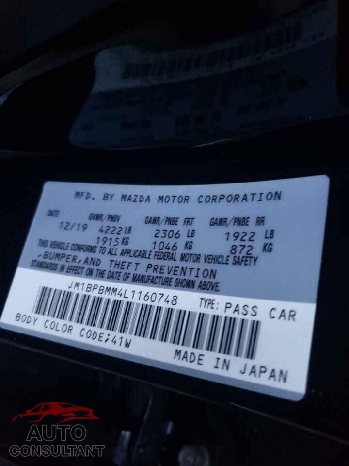 MAZDA 3 2020 - JM1BPBMM4L1160748