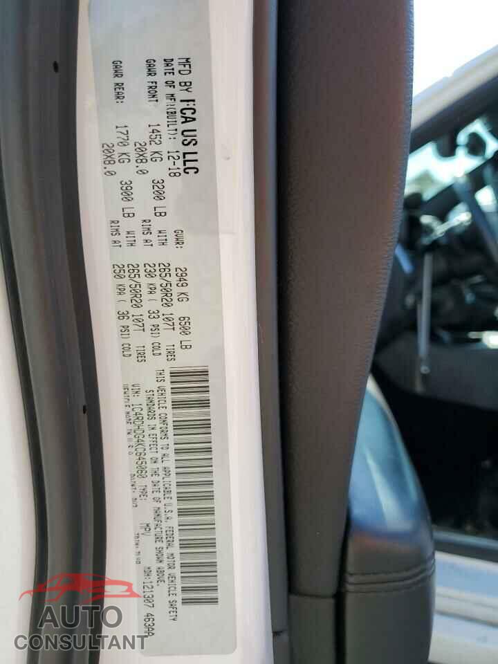 DODGE DURANGO 2019 - 1C4RDHDG4KC645060