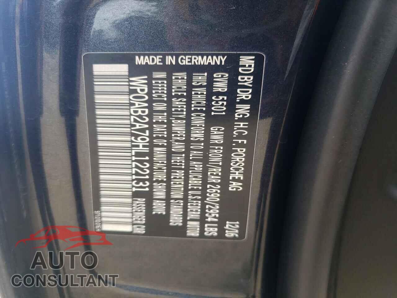 PORSCHE PANAMERA 2017 - WP0AB2A79HL122131