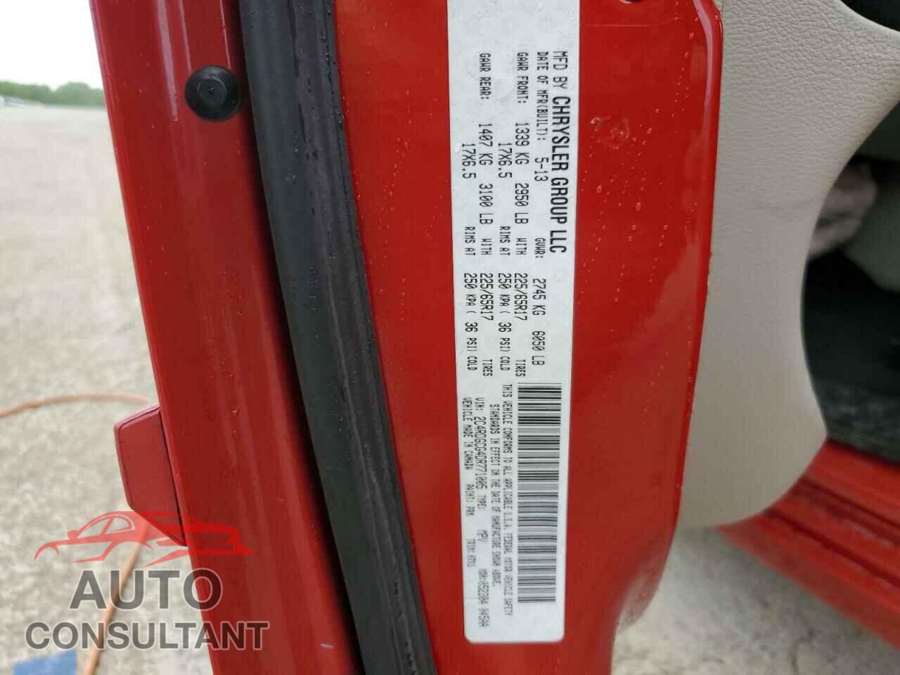 DODGE CARAVAN 2013 - 2C4RDGCG4DR771005