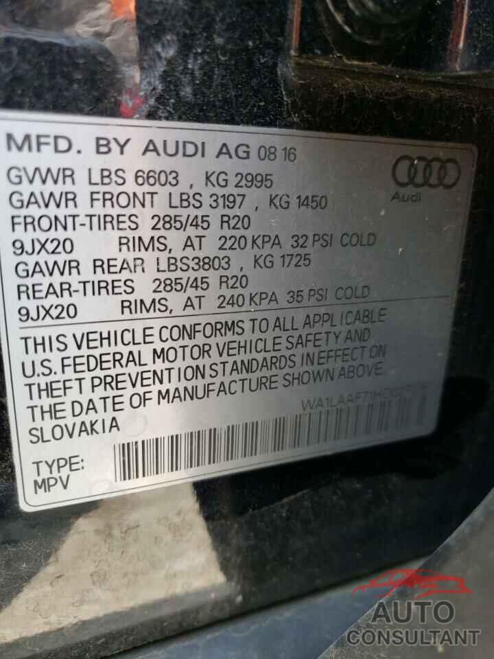 AUDI Q7 2017 - WA1LAAF71HD027016