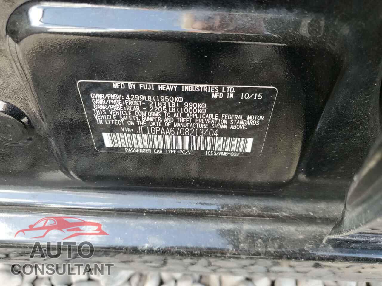 SUBARU IMPREZA 2016 - JF1GPAA67G8213404