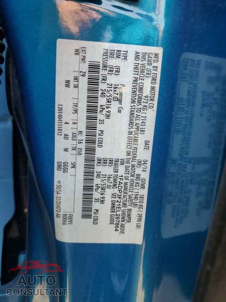 FORD FOCUS 2014 - 1FADP3F21EL297864