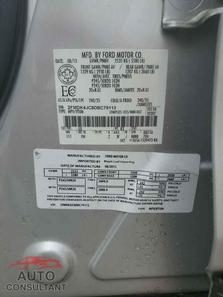 FORD EDGE 2013 - 2FMDK4JC8DBC79113