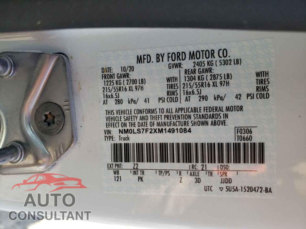 FORD TRANSIT CO 2021 - NM0LS7F2XM1491084