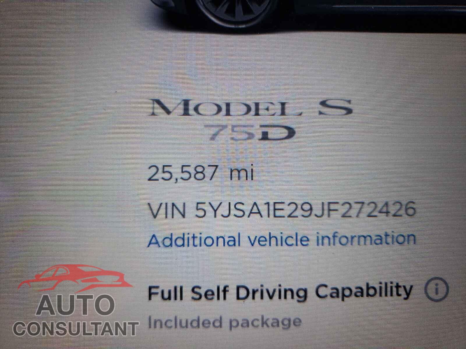TESLA MODEL S 2018 - 5YJSA1E29JF272426