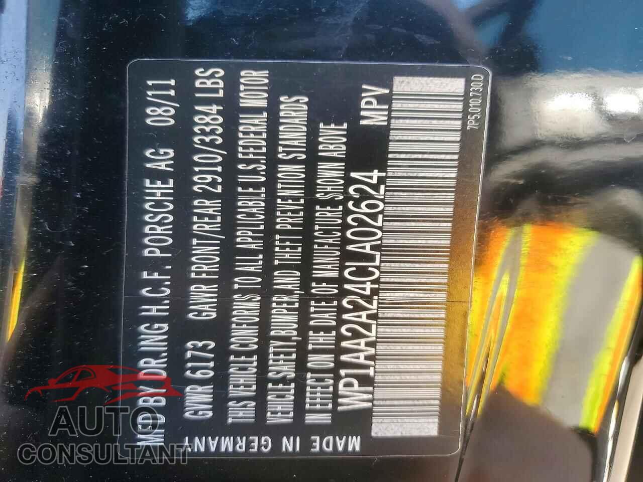 PORSCHE CAYENNE 2012 - WP1AA2A24CLA02624