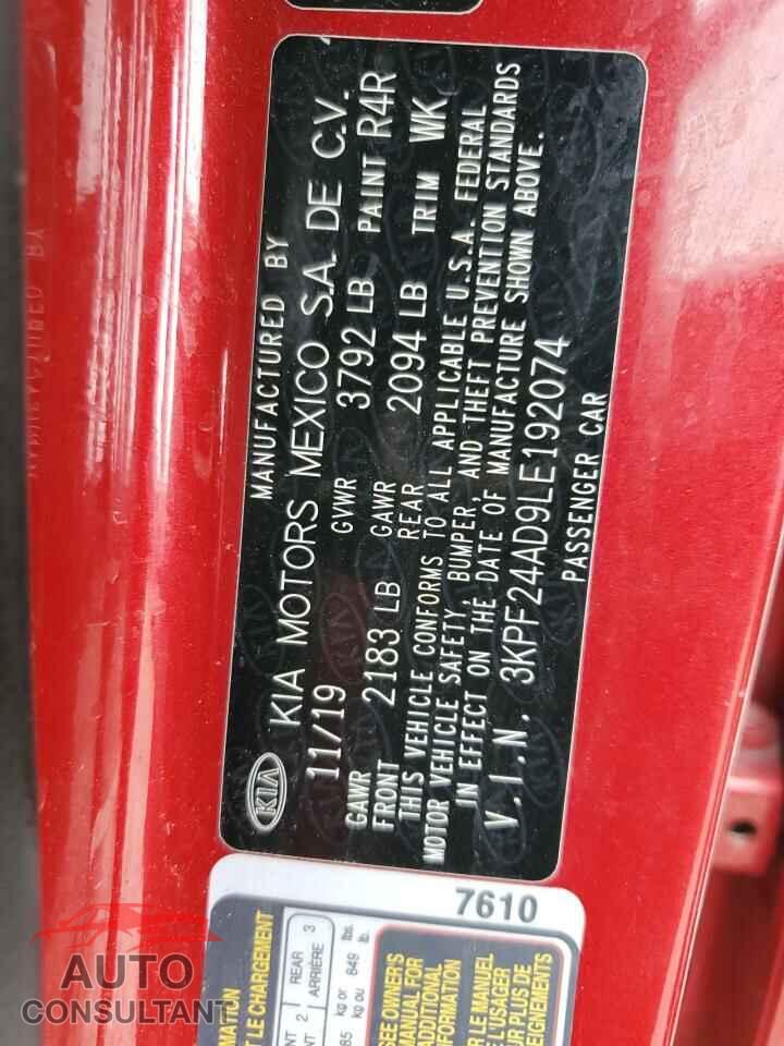 KIA FORTE 2020 - 3KPF24AD9LE192074