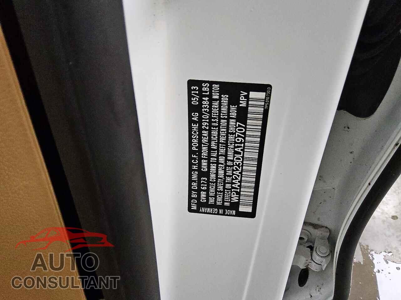 PORSCHE CAYENNE 2013 - WP1AA2A23DLA19707