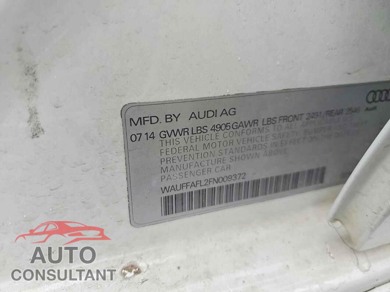 AUDI A4 2015 - WAUFFAFL2FN009372