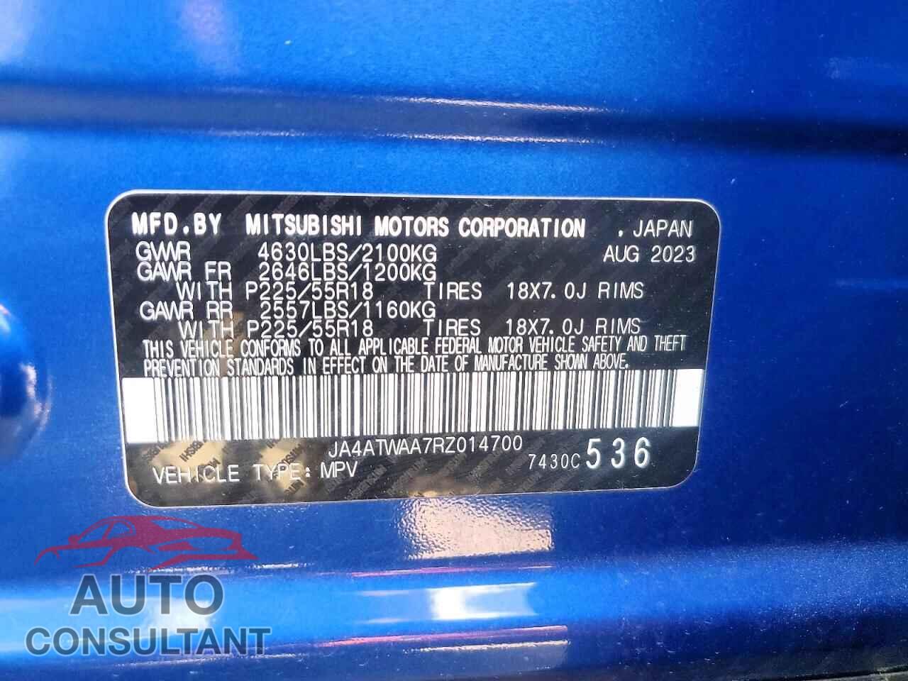 MITSUBISHI ECLIPSE 2024 - JA4ATWAA7RZ014700