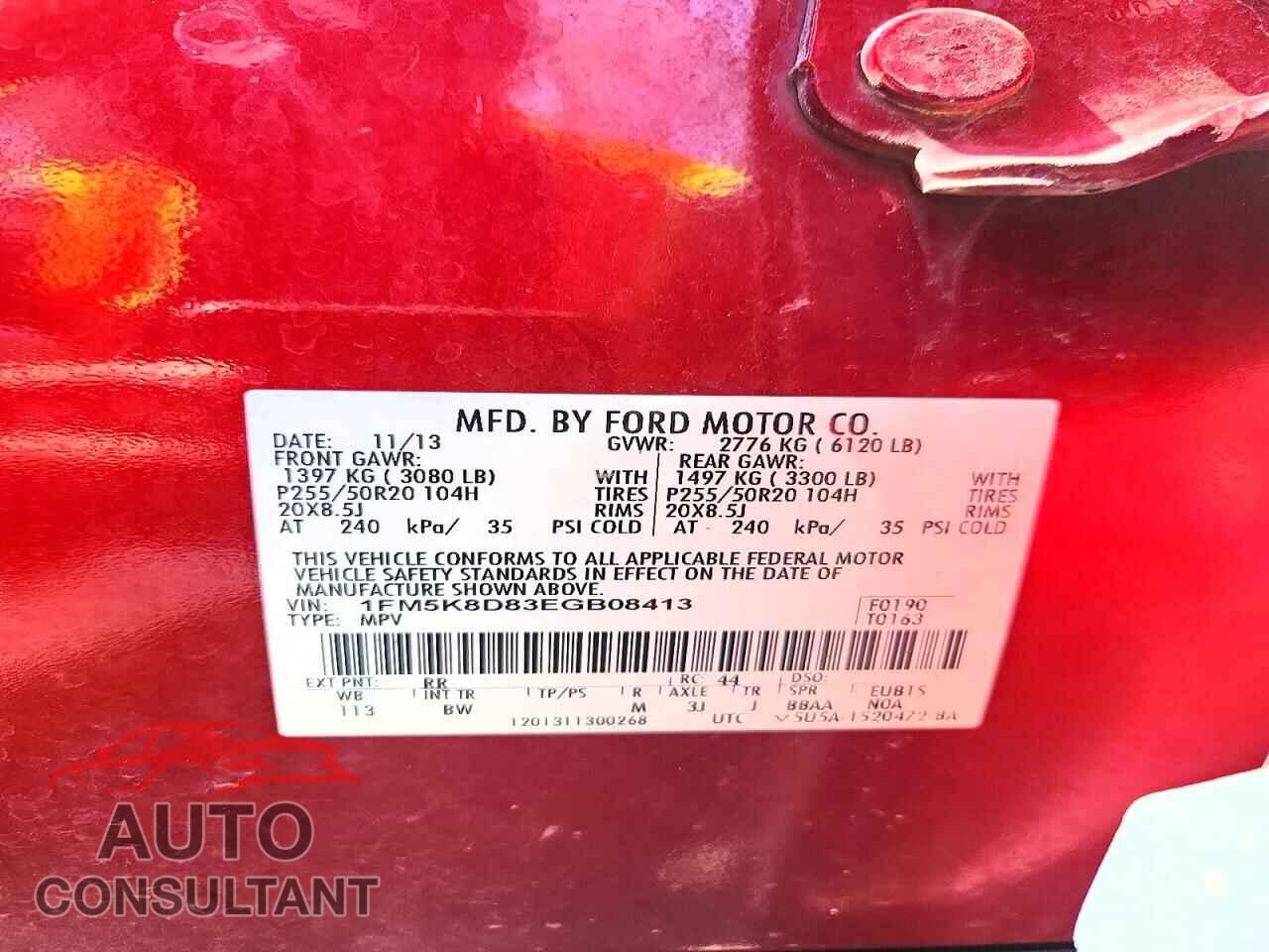 FORD EXPLORER 2014 - 1FM5K8D83EGB08413