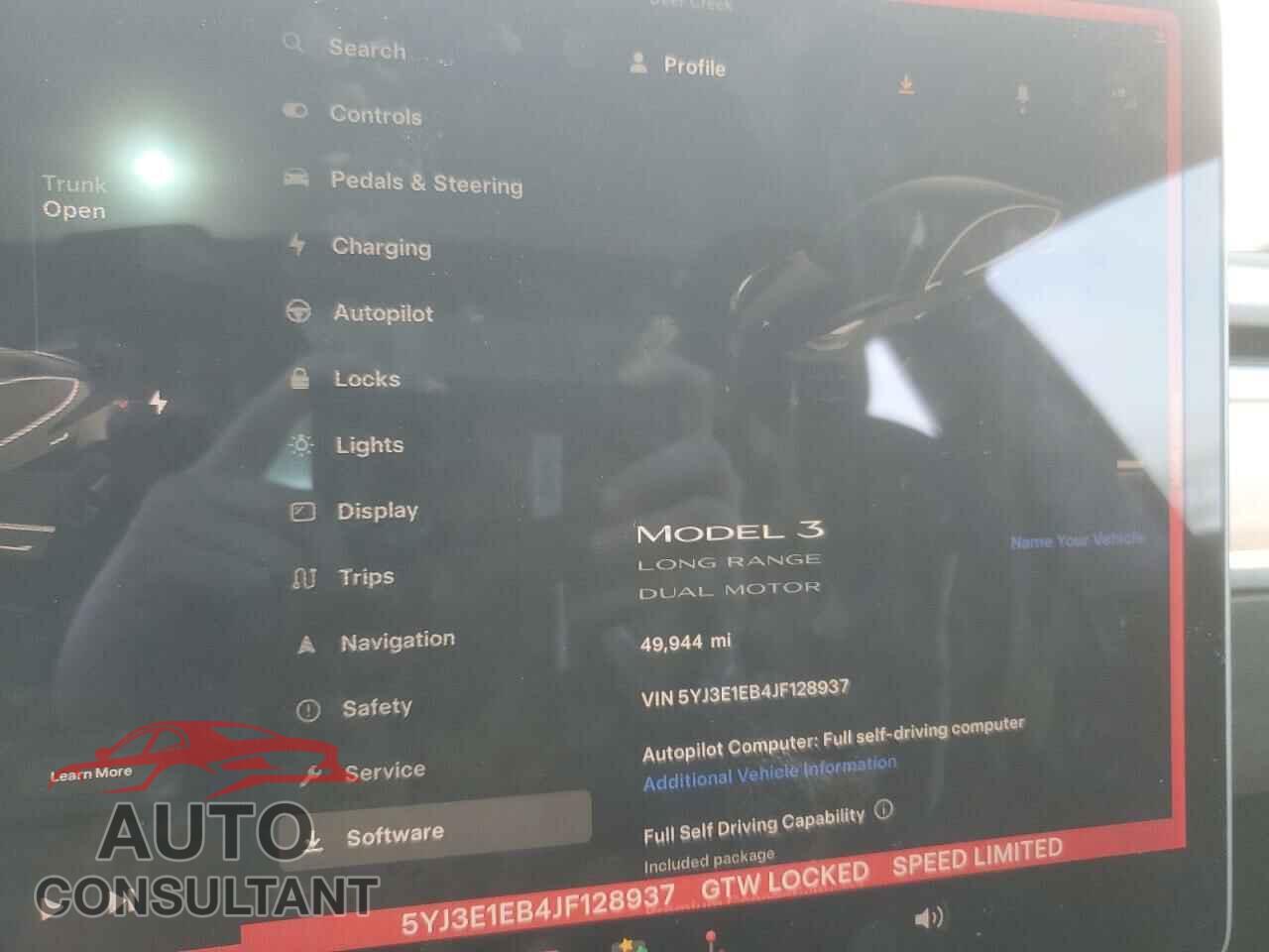 TESLA MODEL 3 2018 - 5YJ3E1EB4JF128937