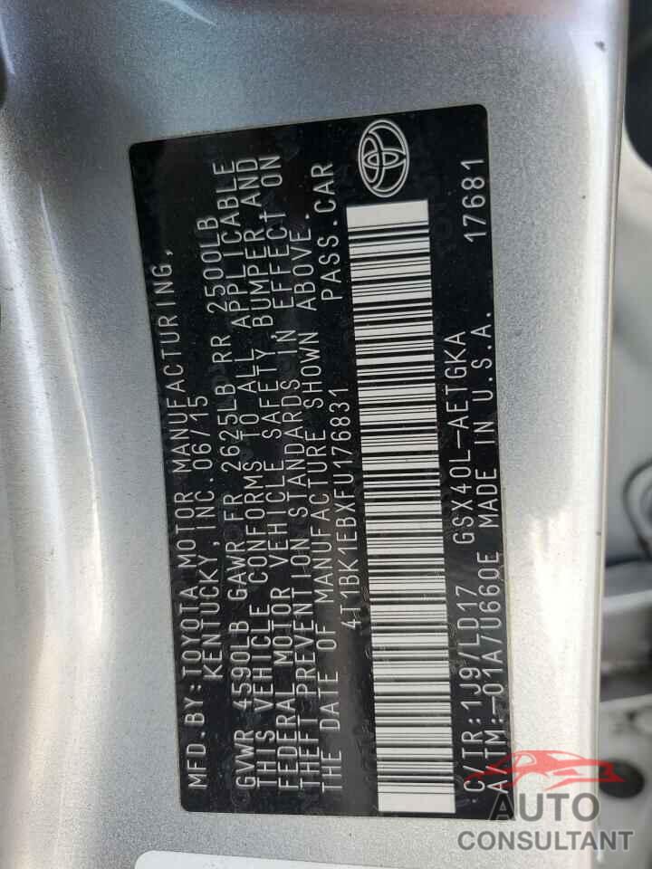 TOYOTA AVALON 2015 - 4T1BK1EBXFU176831