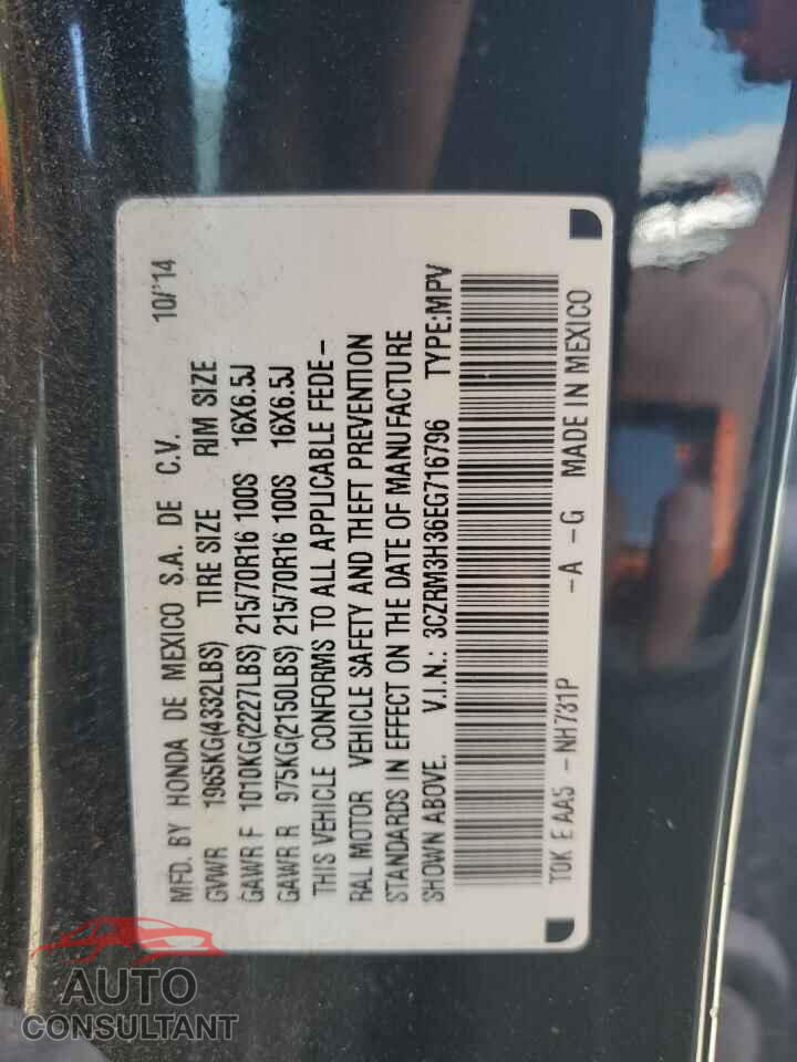HONDA CRV 2014 - 3CZRM3H36EG716796