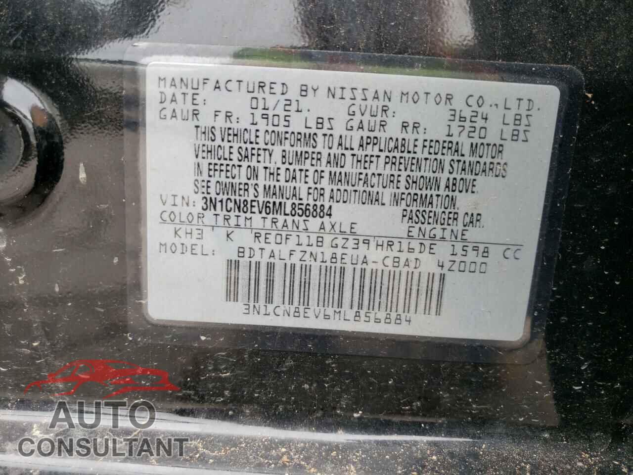 NISSAN VERSA 2021 - 3N1CN8EV6ML856884
